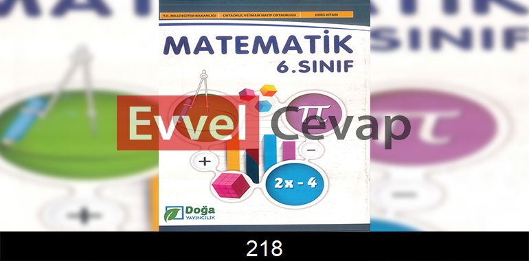 6. Sınıf Matematik Ders Kitabı Cevapları Doğa Yayıncılık Sayfa 218