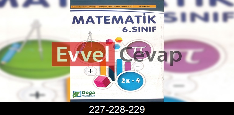 6. Sınıf Matematik Ders Kitabı Cevapları Doğa Yayıncılık Sayfa 227-228-229