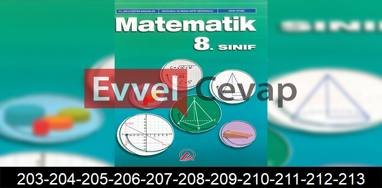 8. Sınıf Matematik Ders Kitabı Cevapları Ada Matbaacılık Sayfa 203-204-205-206-207-208-209-210-211-212-213