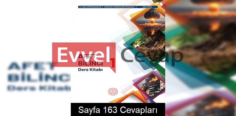 Afet Bilinci Ders Kitabı Cevapları (1. Kitap) Sayfa 163