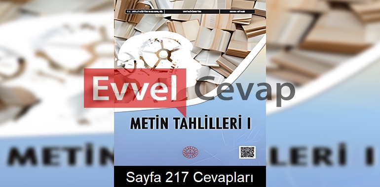 Metin Tahlilleri Ders Kitabı Cevapları Sayfa 217