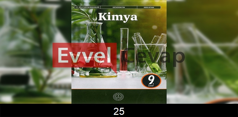 9. Sınıf Kimya Ders Kitabı Cevapları Sayfa 25