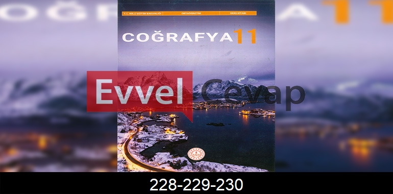11. Sınıf Coğrafya Ders Kitabı Cevapları Sayfa 228-229-230
