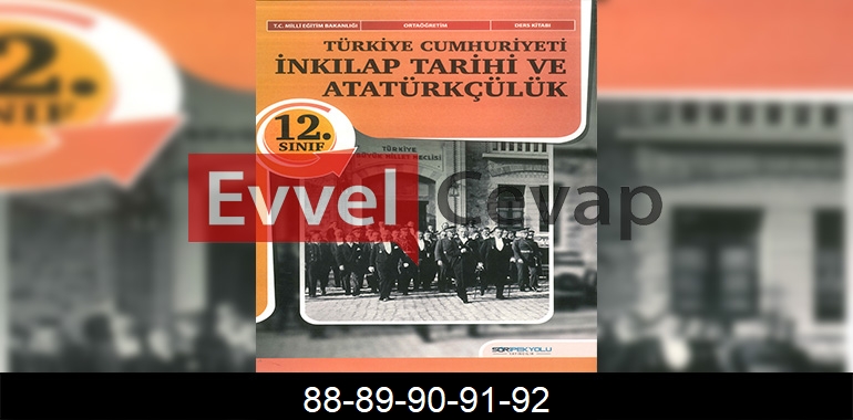 12. Sınıf Tarih Ders Kitabı Cevapları SDR İpekyolu Yayınları Sayfa 88-89-90-91-92