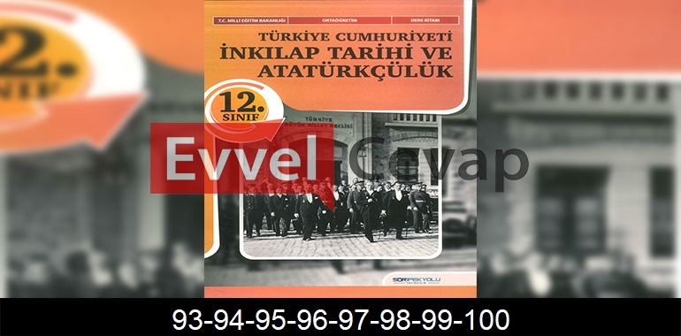 12. Sınıf Tarih Ders Kitabı Cevapları SDR İpekyolu Yayınları Sayfa 93-94-95-96-97-98-99-100