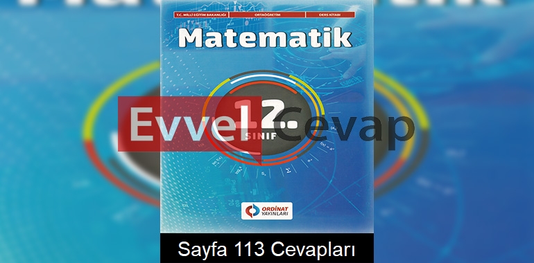 12. Sınıf Matematik Ders Kitabı Cevapları Ordinat Yayınları Sayfa 113