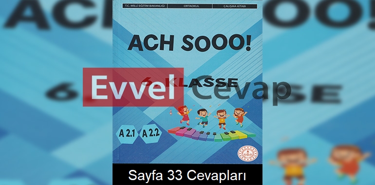 6. Sınıf Almanca Çalışma Kitabı Cevapları Meb Yayınları Sayfa 33