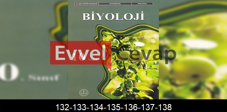 10. Sınıf Biyoloji Ders Kitabı Cevapları Meb Yayınları Sayfa 132-133-134-135-136-137-138