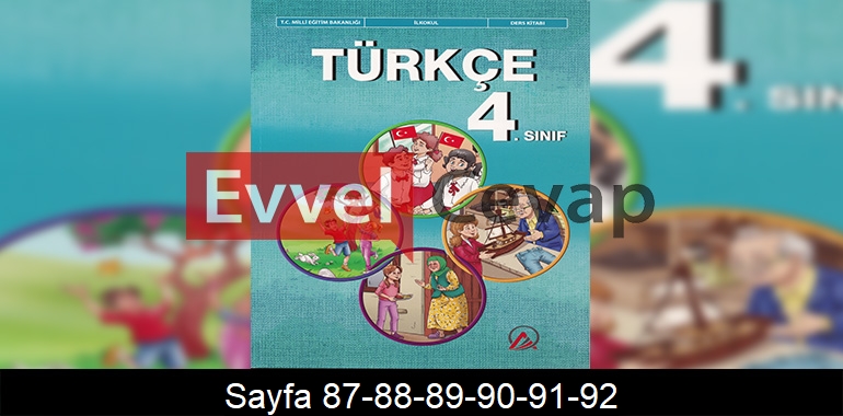 4. Sınıf Ada Yayınları Türkçe Ders Kitabı Cevapları Sayfa 87-88-89-90-91-92