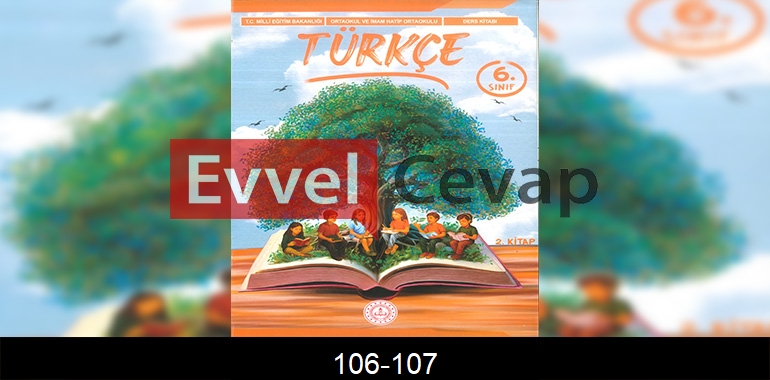 6. Sınıf Meb Yayınları Türkçe Ders Kitabı Cevapları Sayfa 106-107 2. Kitap