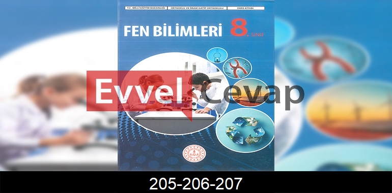 8. Sınıf Fen Bilimleri Ders Kitabı Cevapları Meb Yayınları Sayfa 205-206-207
