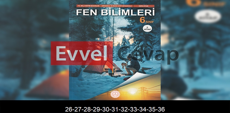 6. Sınıf Fen Bilimleri Ders Kitabı Cevapları Meb Yayınları (2. Kitap) Sayfa 26-27-28-29-30-31-32-33-34-35-36