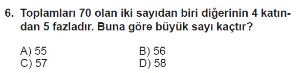 kazanim kavrama testi 7.sinif matematik 6