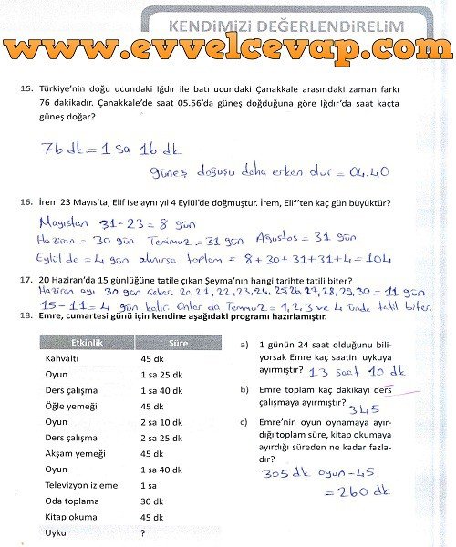 5 sınıf matematik ders kitabı sayfa 103 cevapları evvel cevap