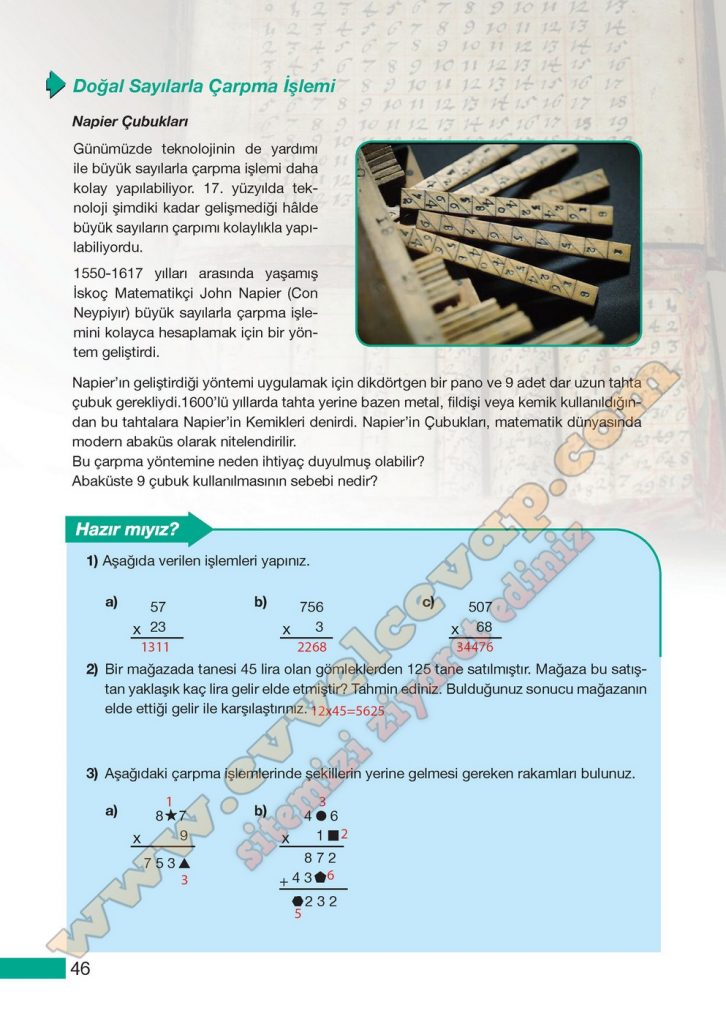 5. Sınıf Meb Yayınları Matematik Ders Kitabı Sayfa 46 Cevapları