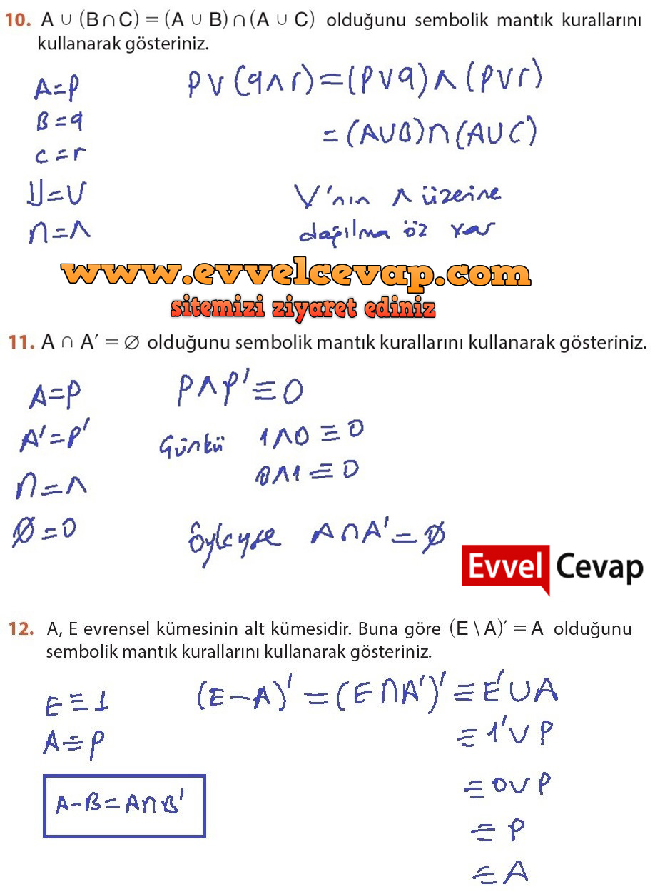 9. Sınıf Meb Yayınları Matematik Ders Kitabı Sayfa 66 Cevabı - Evvel Cevap