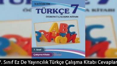 7. Sınıf Ez De Yayıncılık Türkçe Çalışma Kitabı Cevapları