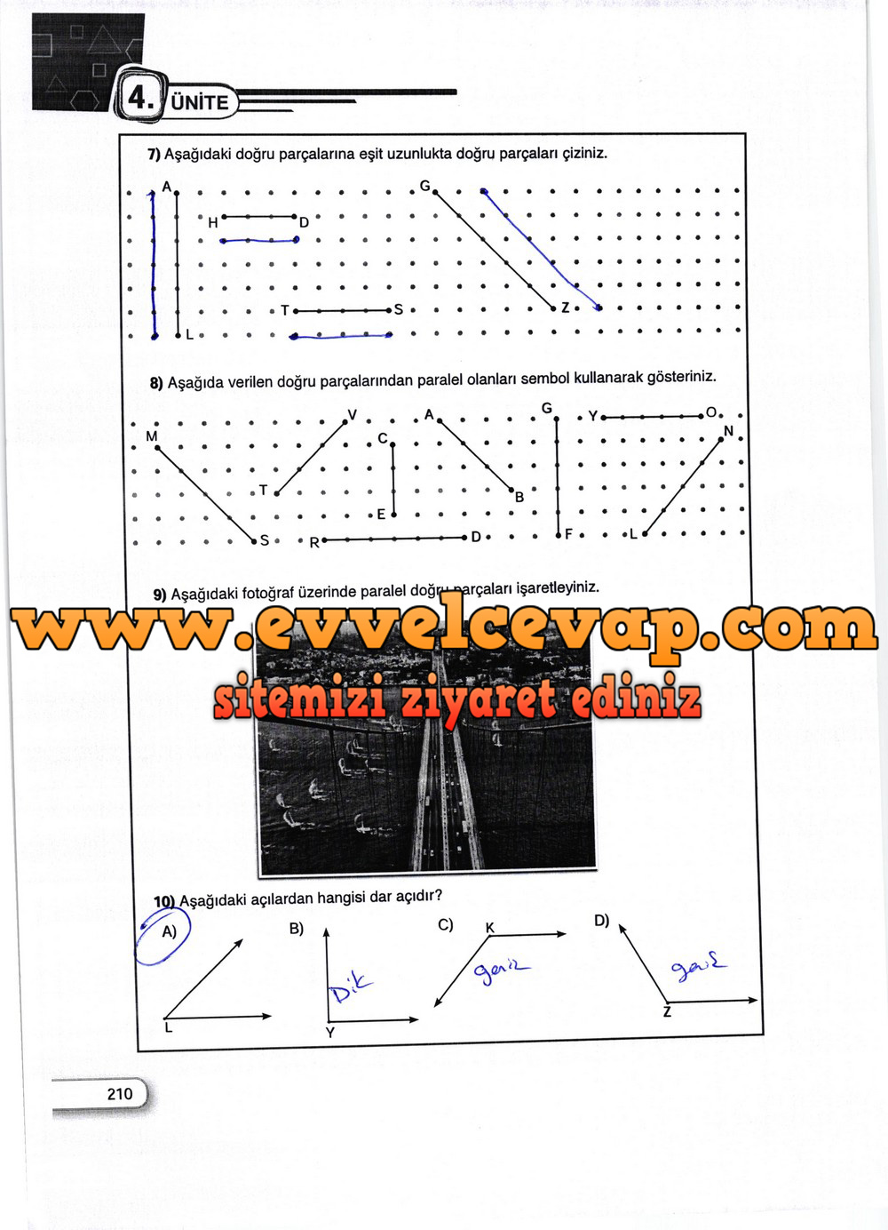 5. Sınıf Dikey Yayıncılık Matematik Ders Kitabı Sayfa 210 Cevabı