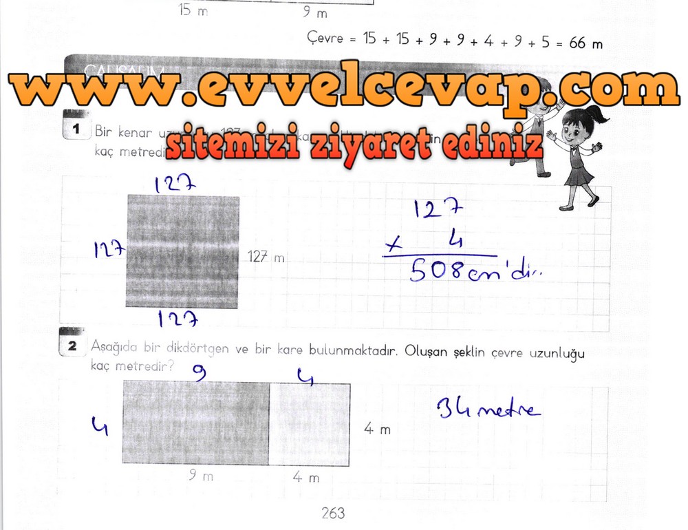 3. Sınıf Meb Yayınları Matematik Ders Kitabı Sayfa 263 Cevapları