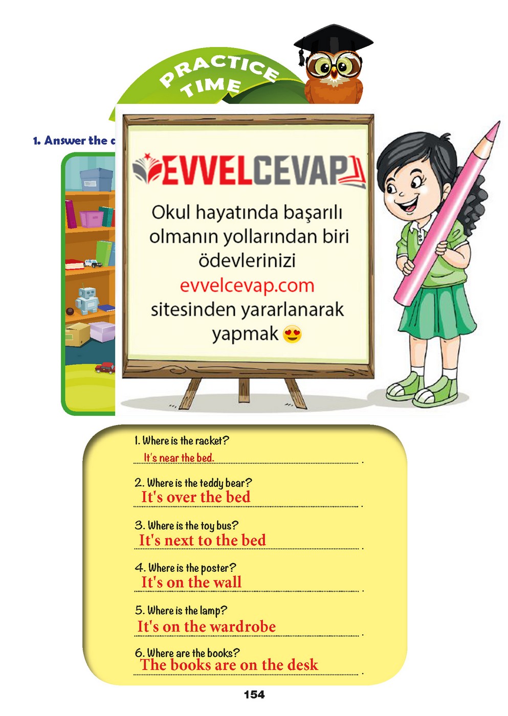 6. Sınıf Meb Yayınları İngilizce Ders Kitabı Sayfa 154 Cevabı - Evvel Cevap