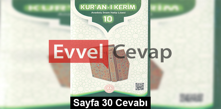 10. Sınıf Kur'an-ı Kerim Meb Yayınları Ders Kitabı Cevapları Sayfa 30