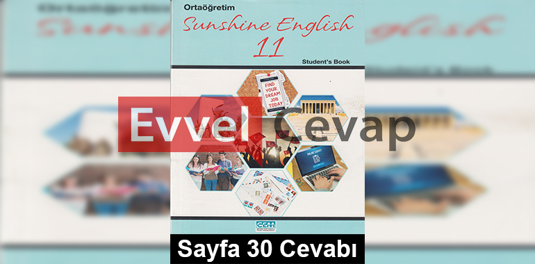 11. Sınıf İngilizce Cem Yayınları Ders Kitabı Cevapları Sayfa 30