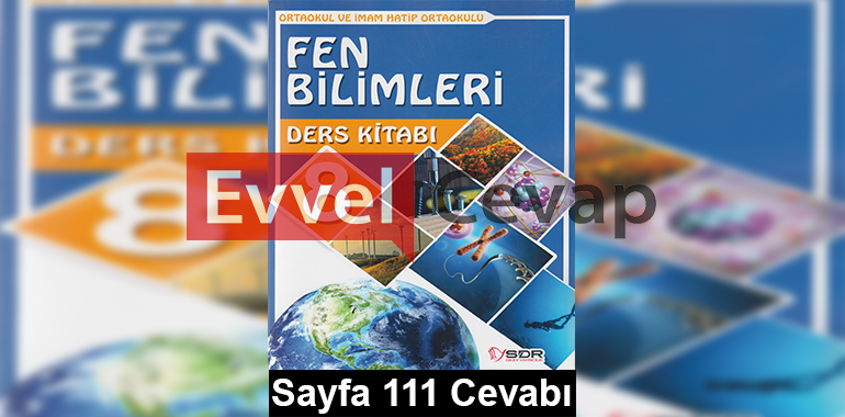 8. Sınıf Fen Bilimleri SDR Dikey Yayıncılık Ders Kitabı Cevapları Sayfa 111