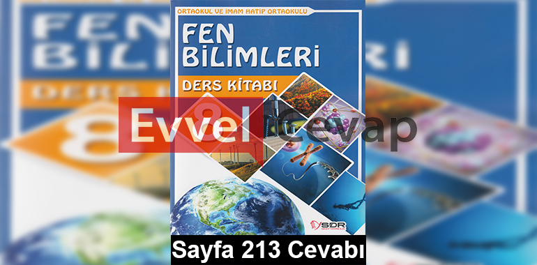 8. Sınıf Fen Bilimleri SDR Dikey Yayıncılık Ders Kitabı Cevapları Sayfa 213