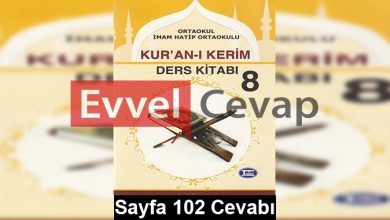 8. Sınıf Kur'an-ı Kerim Tutku Yayıncılık Ders Kitabı Cevapları Sayfa 102