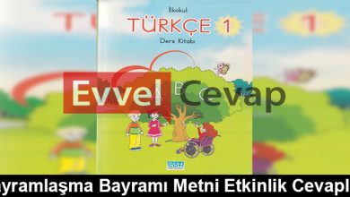 Bayramlaşma Bayramı Metni Etkinlik Cevapları (1. Sınıf Türkçe)