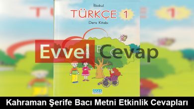 Kahraman Şerife Bacı Metni Etkinlik Cevapları (1. Sınıf Türkçe)