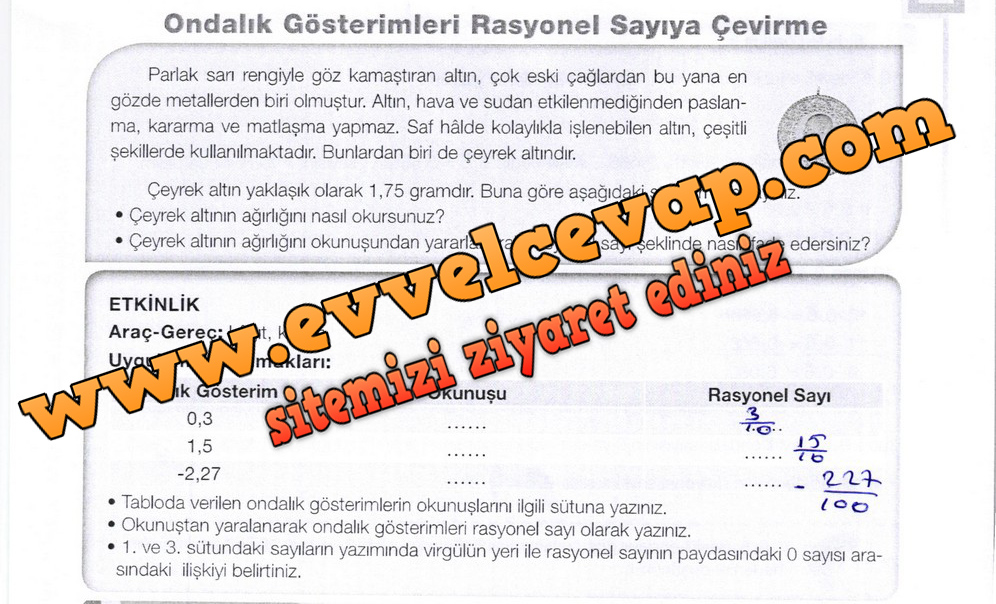 7. Sınıf Matematik Meb Yayınları Ders Kitabı Sayfa 69 Cevapları