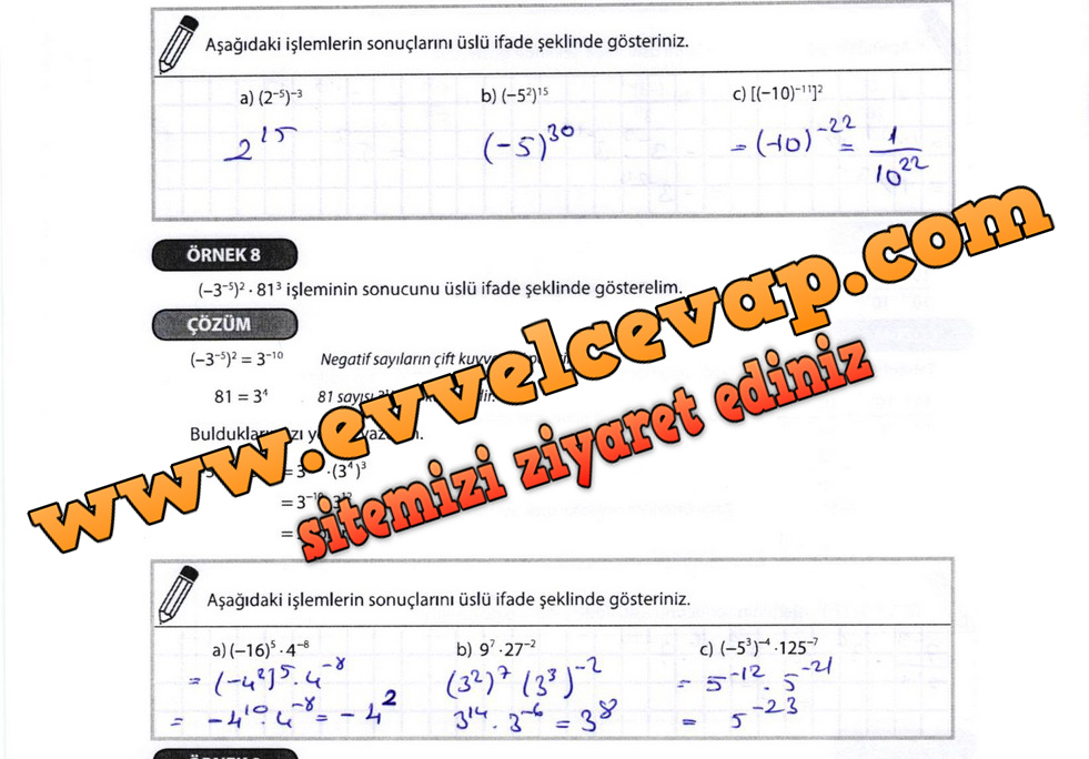 8. Sınıf Matematik Meb Yayınları Ders Kitabı Sayfa 37 Cevapları