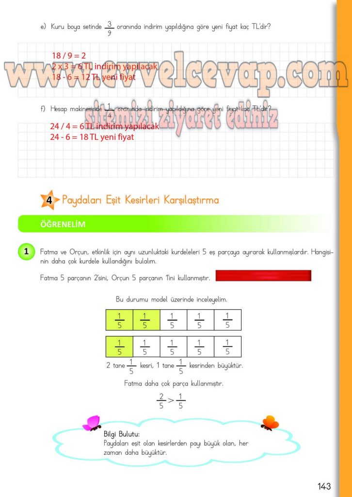 4 sınıf matematik ders kitabı sayfa 141 cevapları meb yayınları