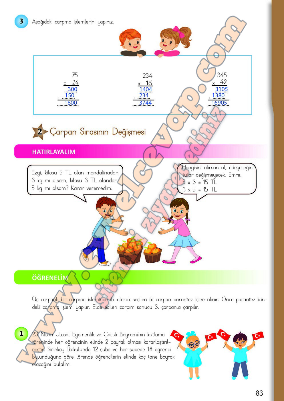 4 sinif matematik ders kitabı sayfa 82 83 84 cevapları