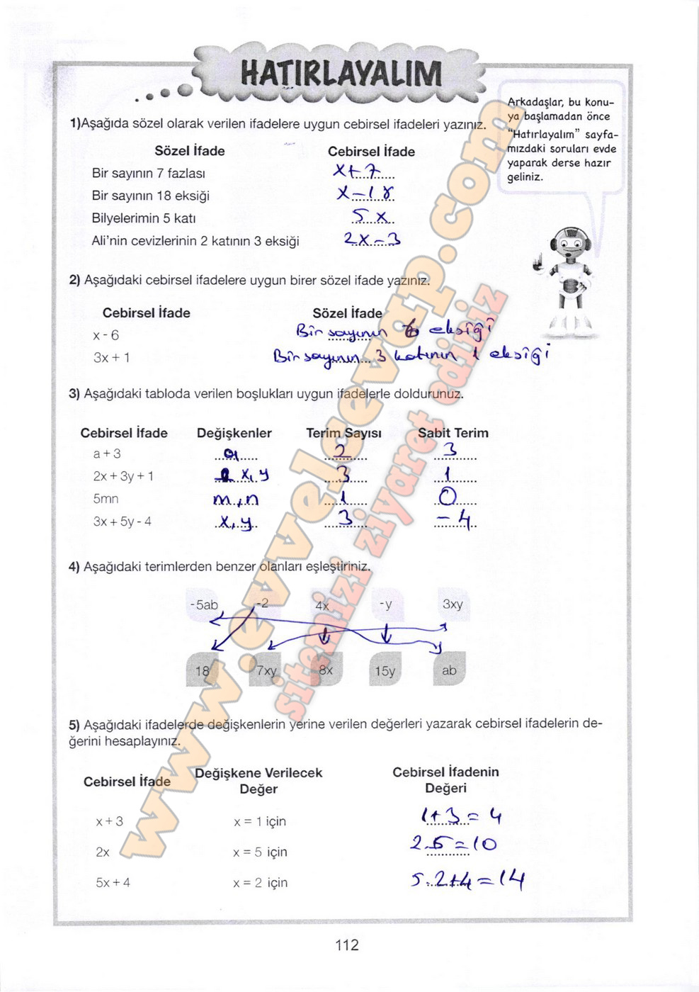 2 sınıf matematik ders kitabı sayfa 112 113 cevapları