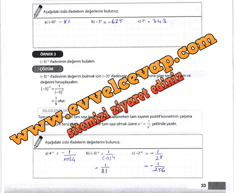 8. Sınıf Matematik Ders Kitabı Meb Sayfa 33-34-35-36-37-38-39-40-41-42 ...