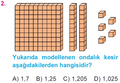 4. Sınıf Matematik Ondalık Kesirleri Tanıyalım Testi Çöz | Evvel Cevap