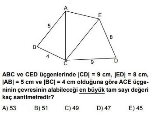 9. Sınıf Matematik Üçgenlerde Temel Kavramlar Testi Çöz | Evvel Cevap