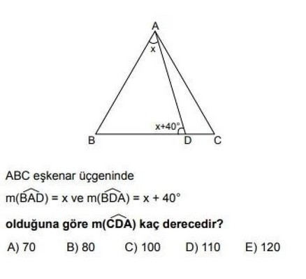 9. Sınıf Matematik Üçgenlerde Temel Kavramlar Testi Çöz | Evvel Cevap