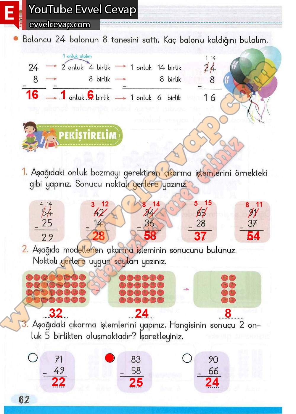 2. Sınıf Matematik Ders Kitabı Cevapları Meb Yayınları Sayfa 62