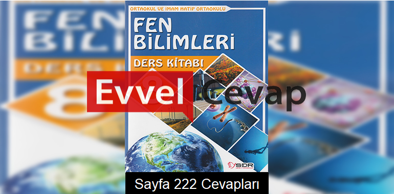 8. Sınıf Fen Bilimleri SDR Dikey Yayıncılık Ders Kitabı Cevapları Sayfa 222