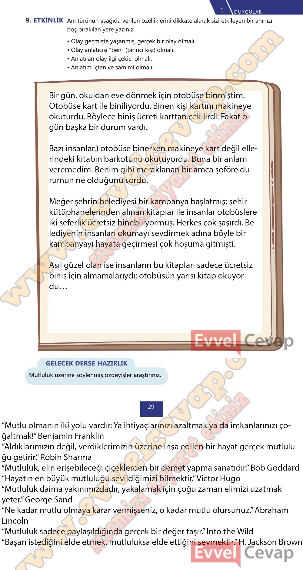 6. Sınıf Meb Yayınları Türkçe Ders Kitabı Cevapları Sayfa 24-25-26-27-28-29