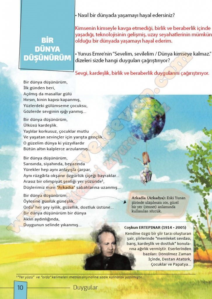 7. Sınıf Meb Yayınları Türkçe Ders Kitabı Cevapları Sayfa 10-11-12-13