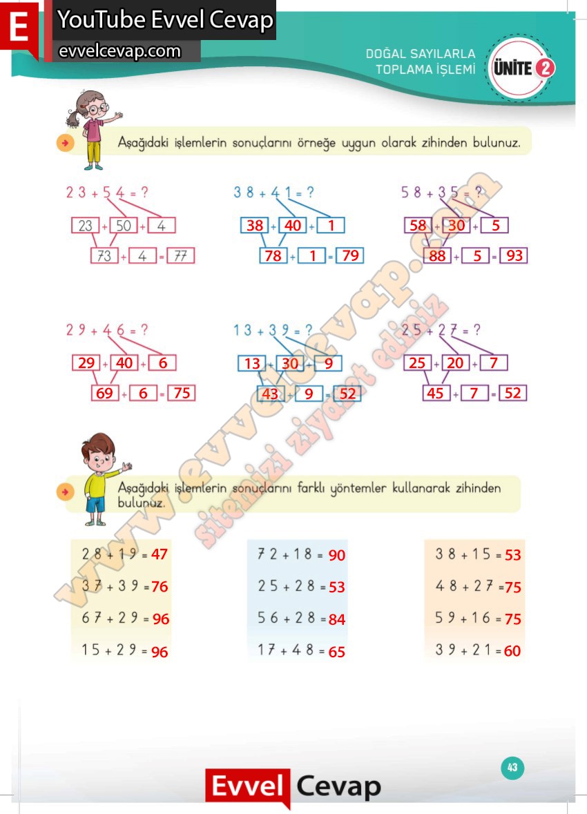 3 sınıf türkçe çalışma kitabı sayfa 43 cevapları