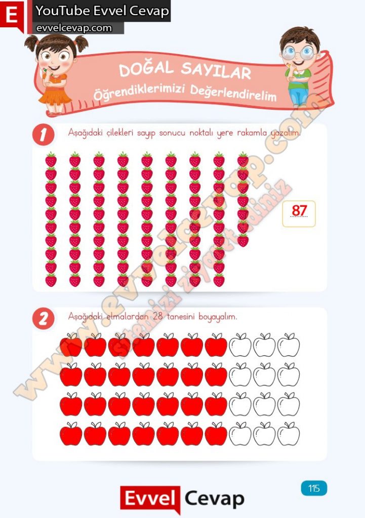 3 sınıf türkçe çalışma kitabı sayfa 115 cevapları