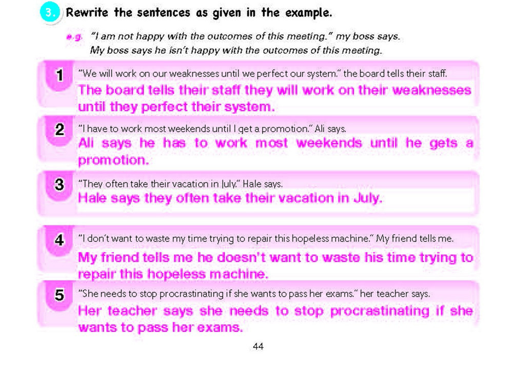 Rewrite the sentences пример. Rewrite the sentences as in the example.