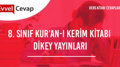 8. Sınıf Kur'an-ı Kerim Ders Kitabı Cevapları Dikey Yayıncılık