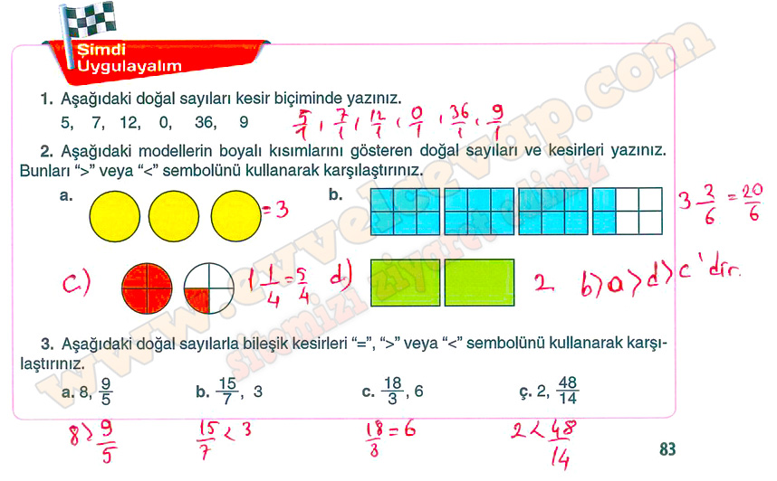 5. Sınıf Matematik Ders Kitabı Sayfa 83 Cevapları Koza Yayınları