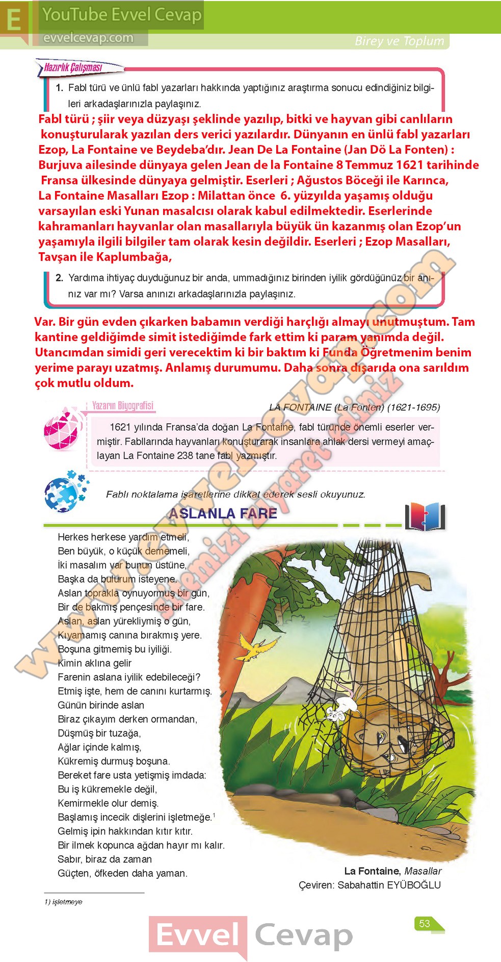 6 Sinif Ata Yayincilik Turkce Ders Kitabi Cevaplari Sayfa 53 54 55 56 57